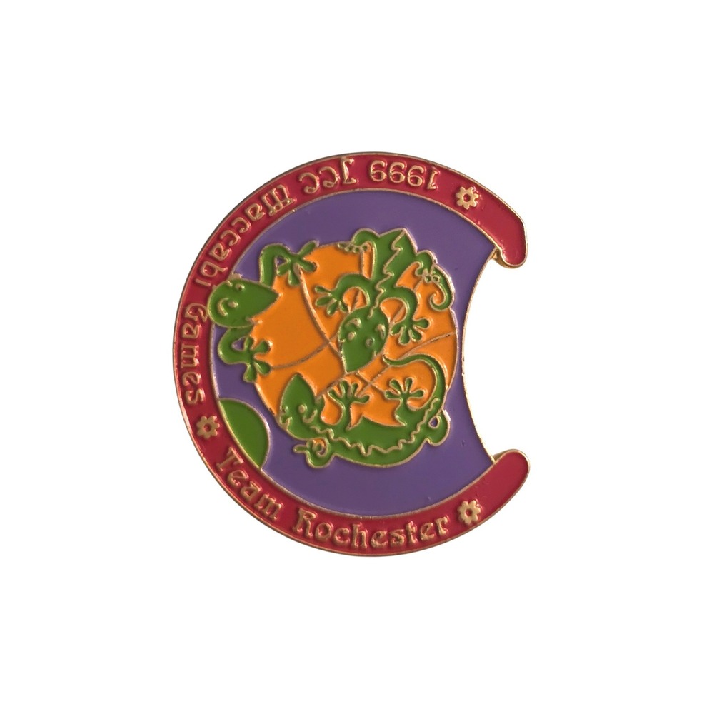 Vintage 1999 JCC Maccabi Games Team Rochester Basketball Gecko Enamel Pin‎